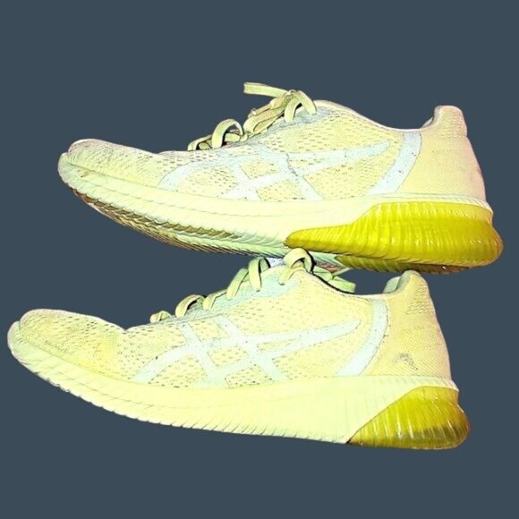 ASICS =T888N-KENUN WOMENS YELLOW MESH ATHLETIC RUNNING SNEAKER SHOES SIZE 9 - Picture 1 of 7